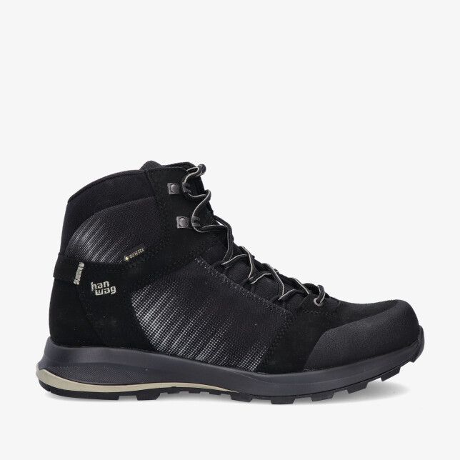 Zwarte Hanwag Klarsby Bunion GTX H201800 012604 synthetische wandelschoen met halfhoge schacht veterhaken en profielzool