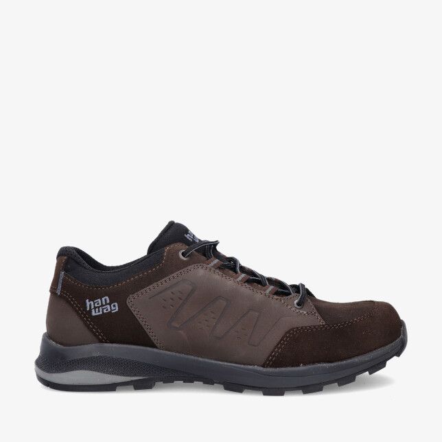 Bruine Hanwag Torsby Low SF Extra LL H204210 566012 wandelschoen in een leren combinatie met lage pasvorm en profielzool