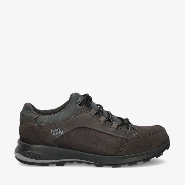 Grijze Hanwag Banks Low Bunion Lady LL H203611 064064 nubuck wandelschoen met lage schacht gripzool en gewatteerde kraag
